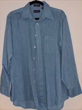 Dior Men's Sky Blue Button-Down Dress Shirt